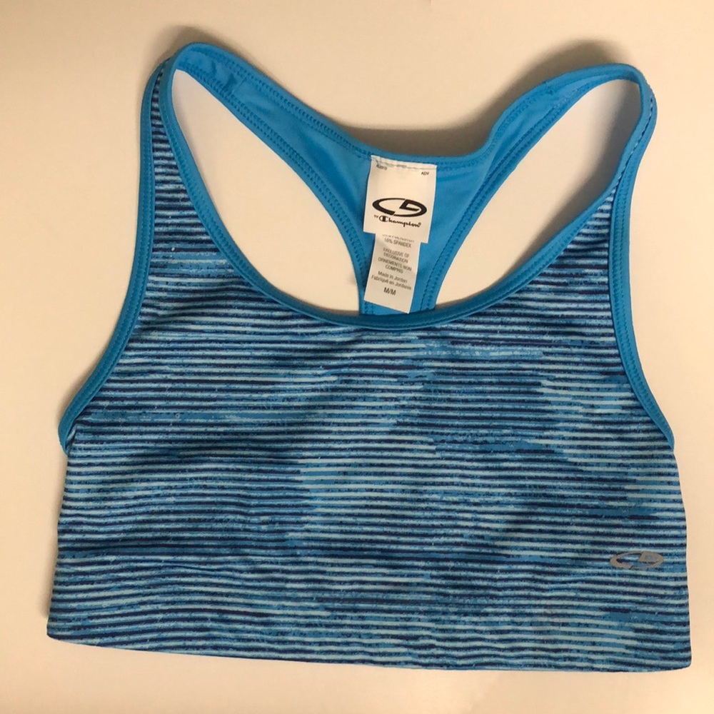 Champion blue stripes sports bra, medium